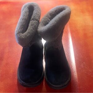 UGG Black and Gray Suede Boots